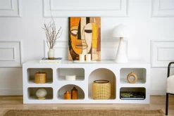 Credenza bianca 160x38x51h cm 7 vani - Arsenio