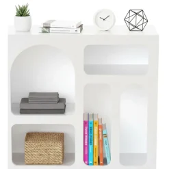 Credenza bianca 80x35x74h cm 4 vani - Arsenio