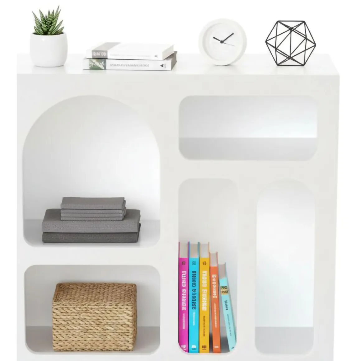 Credenza bianca 80x35x74h cm 4 vani - Arsenio