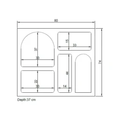 Credenza bianca 80x35x74h cm 4 vani - Arsenio
