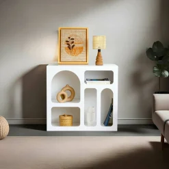 Credenza bianca 80x35x74h cm 4 vani - Arsenio