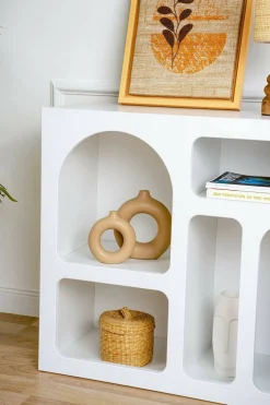 Credenza bianca 80x35x74h cm 4 vani - Arsenio