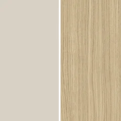 Madie|Credenze > Dmora Credenza Bianco Cashmere Marrone Rovere Chiaro 6 Ripiani Apertura Battente 160x35x70h cm, 4 Ante Made in Italy - Swink Marrone Rovere chiaro, Bianco Cashmere