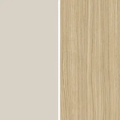 Credenza Bianco Cashmere Marrone Rovere Chiaro 7 Ripiani Apertura Battente 200x35x70h cm, 5 Ante Made in Italy - Cordele