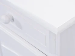 Madie > Dmora Credenza Bianco 2 Cassetti 4 Ripiani 90x45x181h cm, Apertura Battente, Scorrevole - Pattada Marrone Quercia, Bianco