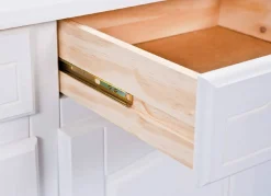 Madie > Dmora Credenza Bianco 2 Cassetti 4 Ripiani 90x45x181h cm, Apertura Battente, Scorrevole - Pattada Marrone Quercia, Bianco