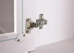 Madie|Credenze > Dmora Credenza Bianco 3 Cassetti 4 Ripiani 131x45x181h cm, Apertura Battente - Loranze Marrone Quercia, Bianco