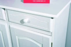 Credenza Bianco 2 Cassetti un Ripiano 88x43x87h cm, Apertura Battente - Pallare