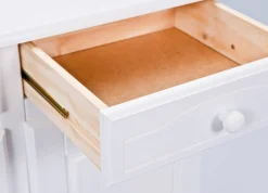 Madie|Credenze > Dmora Credenza Bianco 2 Cassetti un Ripiano 90x45x86h cm, Apertura Battente - Buja Marrone Rovere, Bianco