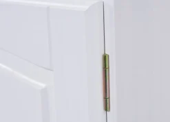 Madie|Credenze > Dmora Credenza Bianco 2 Cassetti un Ripiano 90x45x86h cm, Apertura Battente - Buja Marrone Rovere, Bianco