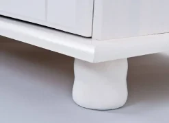 Madie|Credenze > Dmora Credenza Bianco 2 Cassetti un Ripiano 90x45x86h cm, Apertura Battente - Buja Marrone Rovere, Bianco