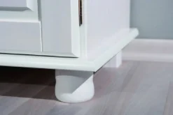 Madie|Credenze > Dmora Credenza Bianco 2 Cassetti un Ripiano 90x45x86h cm, Apertura Battente - Buja Marrone Rovere, Bianco