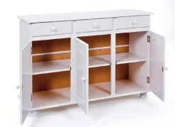 Credenza Bianco 3 Cassetti un Ripiano 130x43x87h cm, Apertura Battente - Gragnano