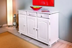 Credenza Bianco 3 Cassetti un Ripiano 130x43x87h cm, Apertura Battente - Gragnano
