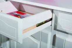 Credenza Bianco 3 Cassetti un Ripiano 130x43x87h cm, Apertura Battente - Gragnano