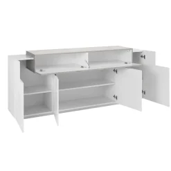 Credenza bianco lucida,cemento 200x45x85h cm 5 ante - Discordia