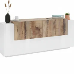 Credenza bianco lucida e acero 200x45x86h cm 7 ante - Astice
