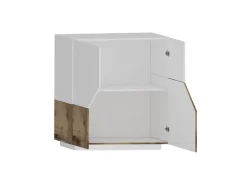 Credenza bianco lucida e acero 79x43x86h cm 2 ante - Amento