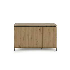 Credenza bianco lucida e antracite 138x40x90h cm 3 ante - Attilius