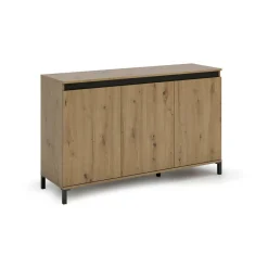 Credenza bianco lucida e antracite 138x40x90h cm 3 ante - Attilius