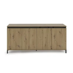 Credenza bianco lucida e antracite 184x40x84h cm 4 ante - Basiano