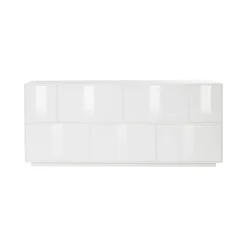 Credenza bianco lucida 200x41x86h cm 7 ante - Clinoumite
