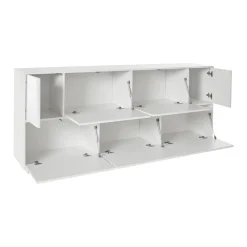 Credenza bianco lucida 200x41x86h cm 7 ante - Clinoumite