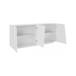 Credenza bianco lucida 200x43x86h cm 4 ante - Apollo
