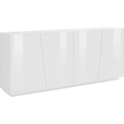 Credenza bianco lucida 200x43x86h cm 4 ante - Apollo