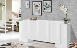 Credenza bianco lucida 210x45x85h cm 6 ante - Hades