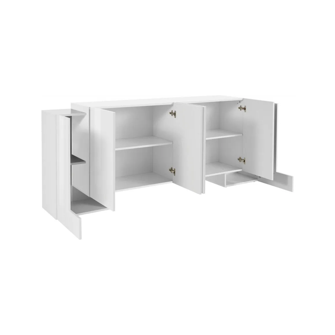 Credenza bianco lucida 210x45x85h cm 6 ante - Hades