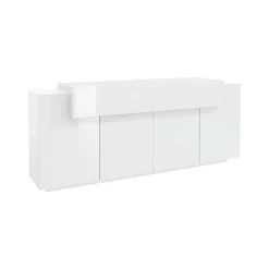 Credenza bianco lucida 220x45x85h cm 5 ante - Discordia