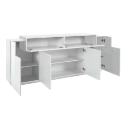 Credenza bianco lucida 220x45x85h cm 5 ante - Discordia