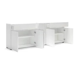 Cucina|Madie > Dmora Credenza bianco lucida 79x43x86h cm 2 ante - Amento Bianco Lucido