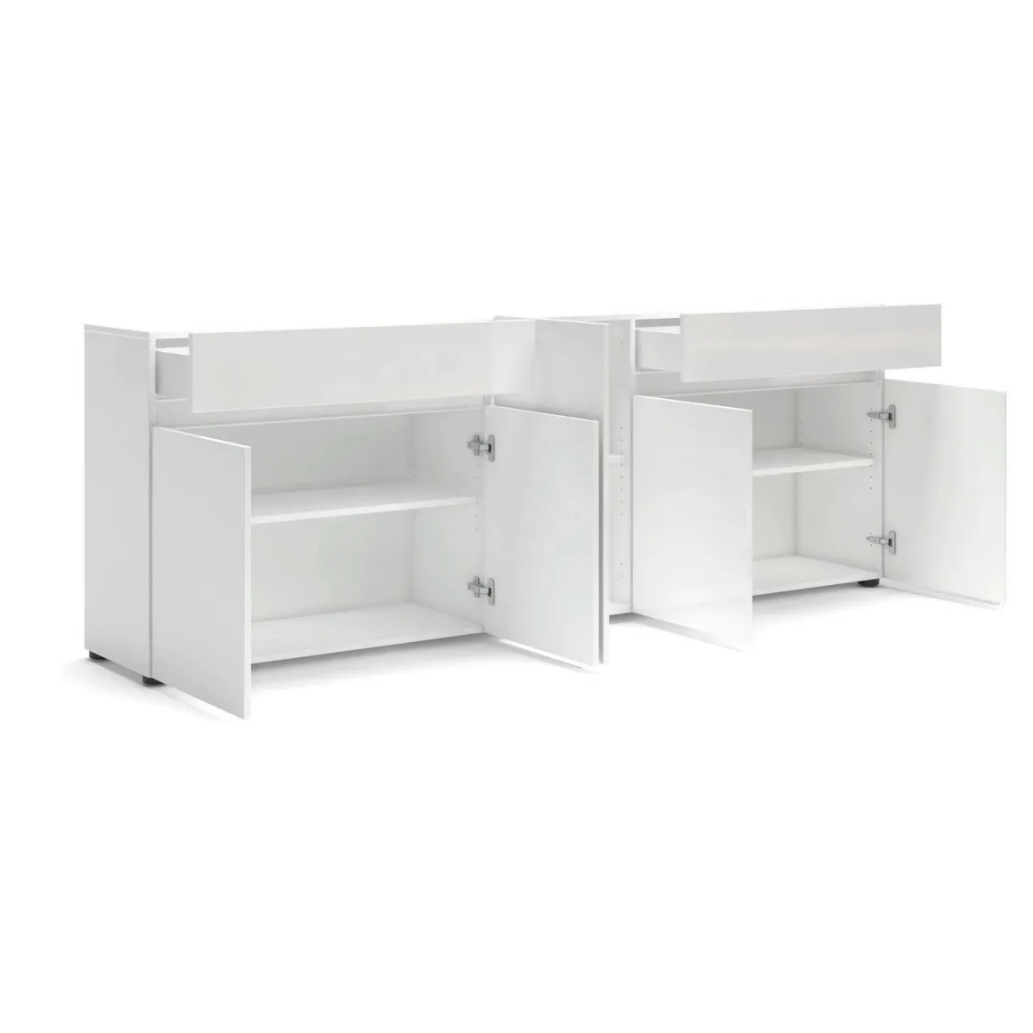 Cucina|Madie > Dmora Credenza bianco lucida 79x43x86h cm 2 ante - Amento Bianco Lucido