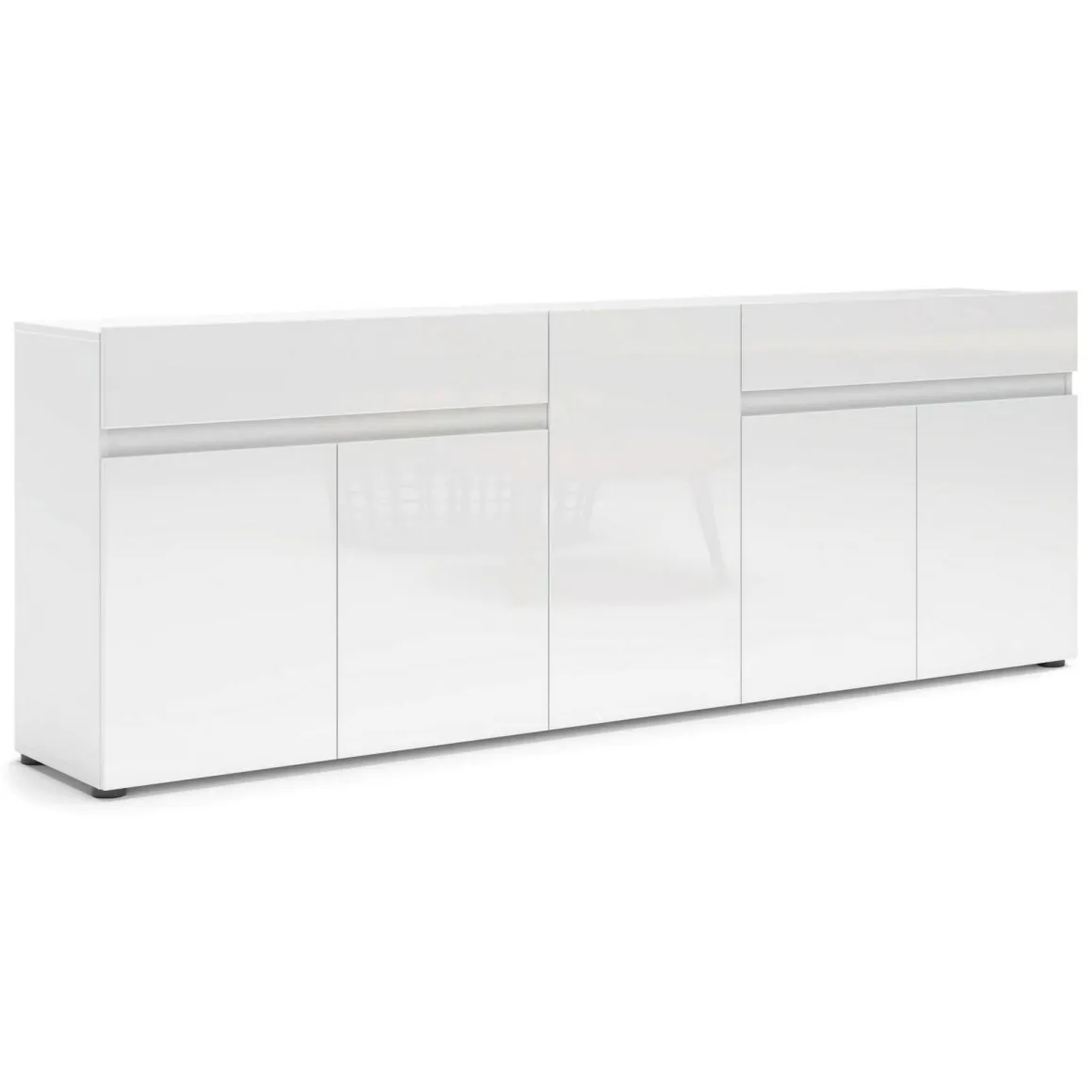 Cucina|Madie > Dmora Credenza bianco lucida 79x43x86h cm 2 ante - Amento Bianco Lucido
