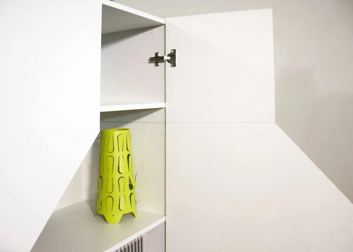 Cucina|Madie > Dmora Credenza bianco lucida 79x43x86h cm 2 ante - Amento Bianco Lucido