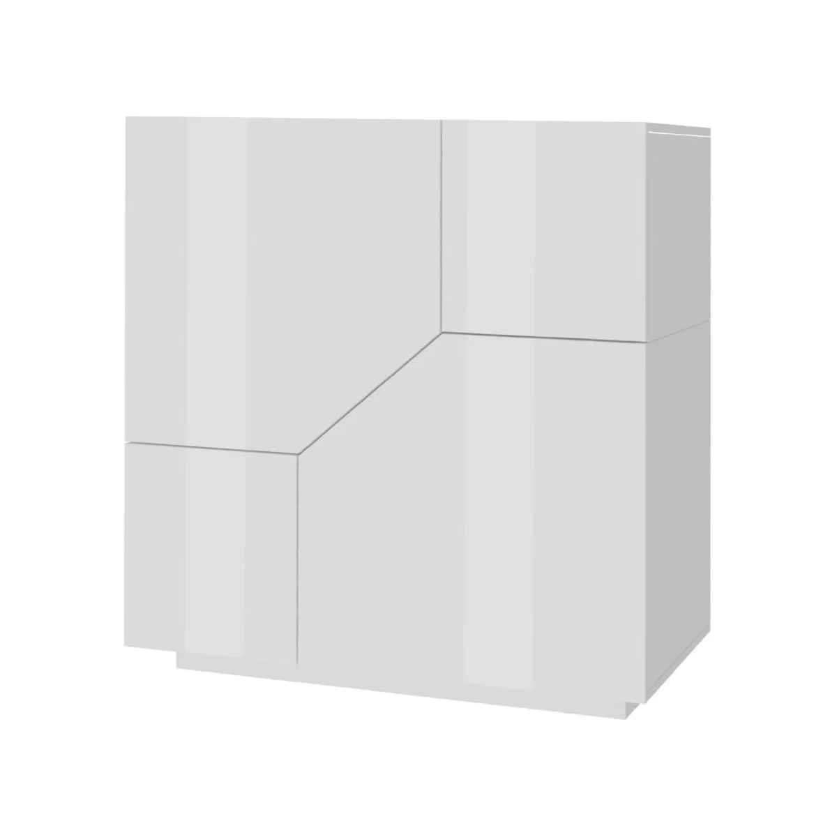Cucina|Madie > Dmora Credenza bianco lucida 79x43x86h cm 2 ante - Amento Bianco Lucido