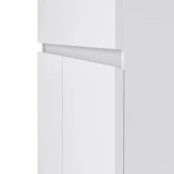 Cucina|Madie > Dmora Credenza bianco lucida 81x44x86h cm 2 ante - Arli Bianco Lucido