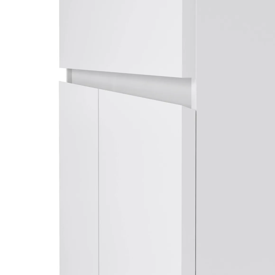 Cucina|Madie > Dmora Credenza bianco lucida 81x44x86h cm 2 ante - Arli Bianco Lucido