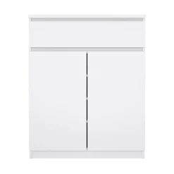 Credenza bianco lucida 80x40x100h cm 2 ante e 1 cassetto - Genziana