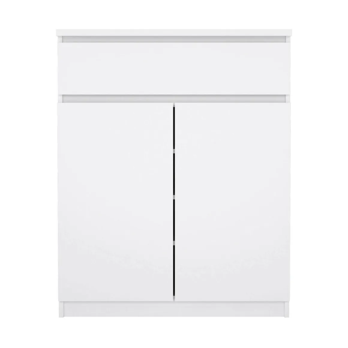 Credenza bianco lucida 80x40x100h cm 2 ante e 1 cassetto - Genziana