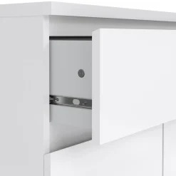 Credenza bianco lucida 80x40x100h cm 2 ante e 1 cassetto - Genziana
