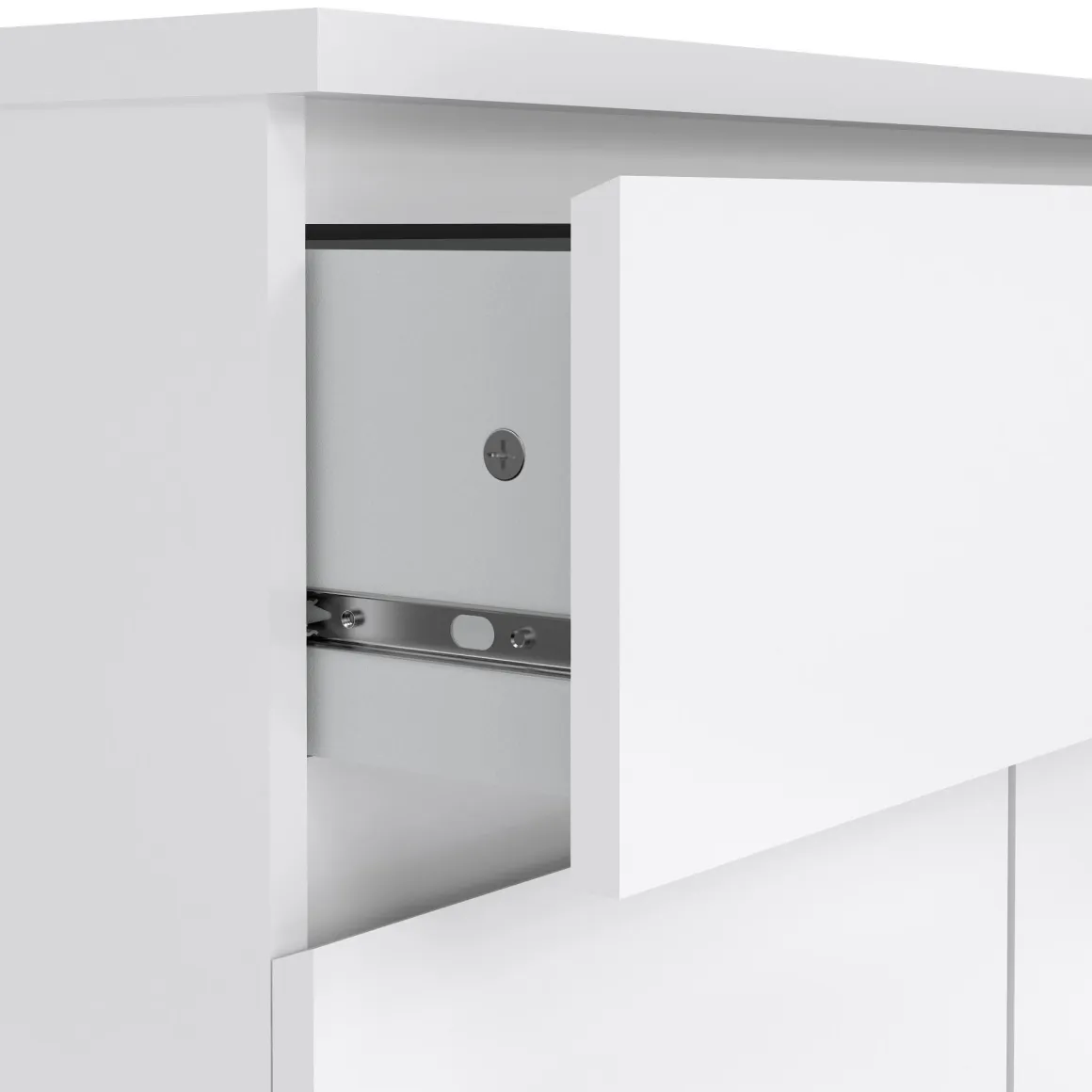 Credenza bianco lucida 80x40x100h cm 2 ante e 1 cassetto - Genziana