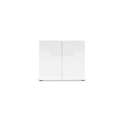 Credenza bianco lucida 90x38x79h cm 2 ante - Ortoclasio
