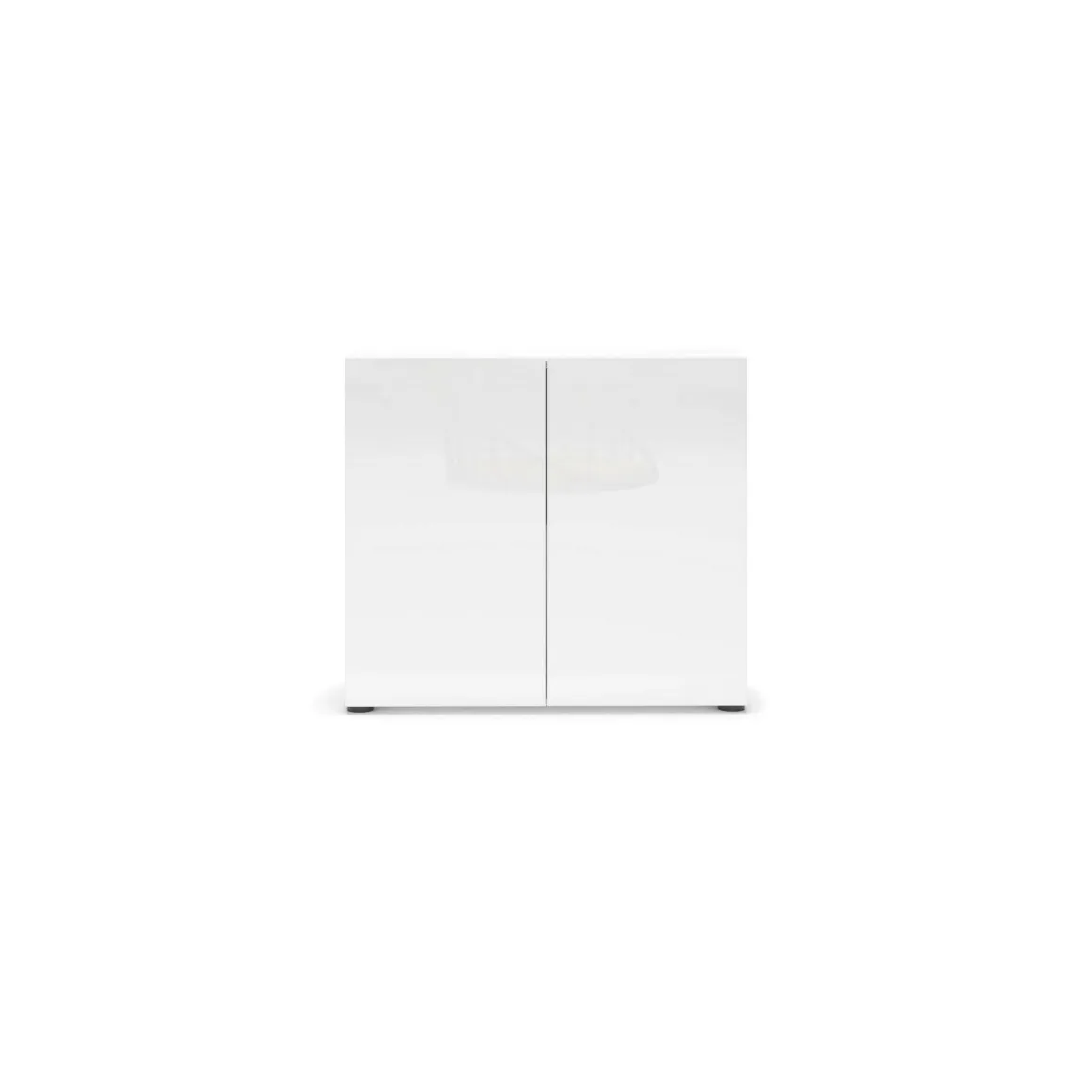 Credenza bianco lucida 90x38x79h cm 2 ante - Ortoclasio