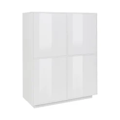 Credenza bianco lucida 100x41x126h cm 4 ante - Ara