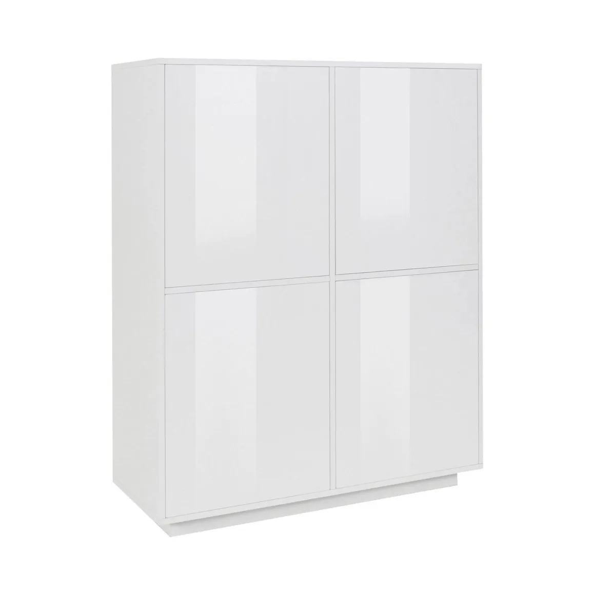 Credenza bianco lucida 100x41x126h cm 4 ante - Ara
