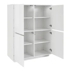 Credenza bianco lucida 100x41x126h cm 4 ante - Ara