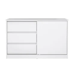 Cucina|Madie > Dmora Credenza bianco lucida 120x43x126h cm 4 ante - Abbabbau Bianco Lucido